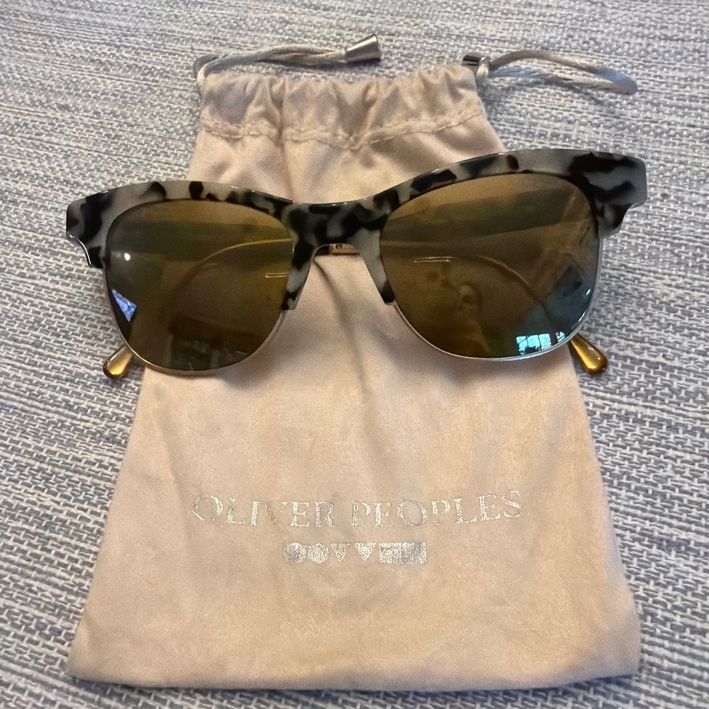 Oliver Peoples gold and tortoise sunglasses